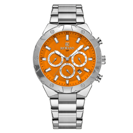 REWARD Best chronograph quartz watch for men stainless steel 3 bar waterproof fashion design luxury mens watch reloj masculino